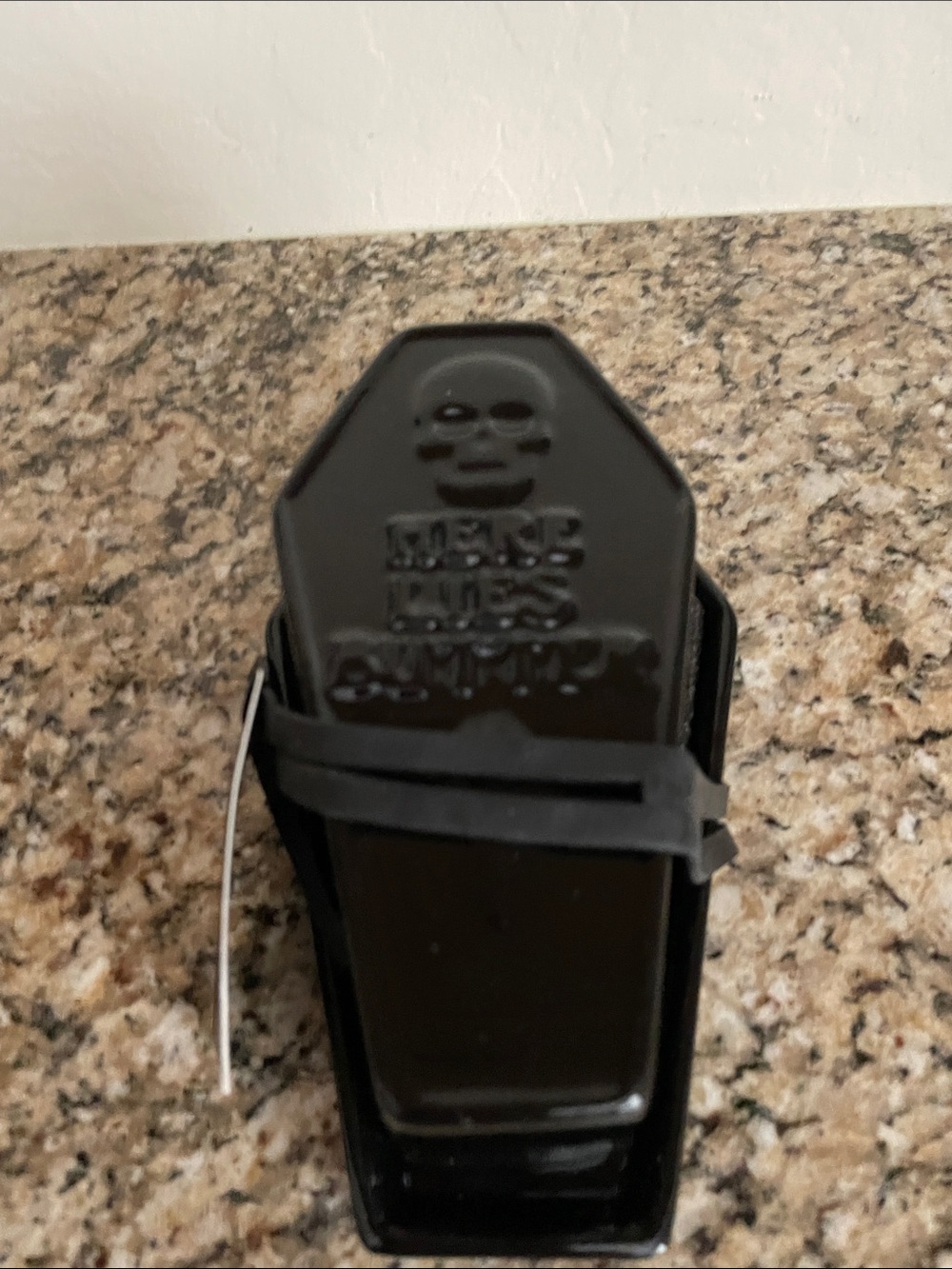 Black Skull Coffin “HERE LIES BUTTER” covered butter keeper
